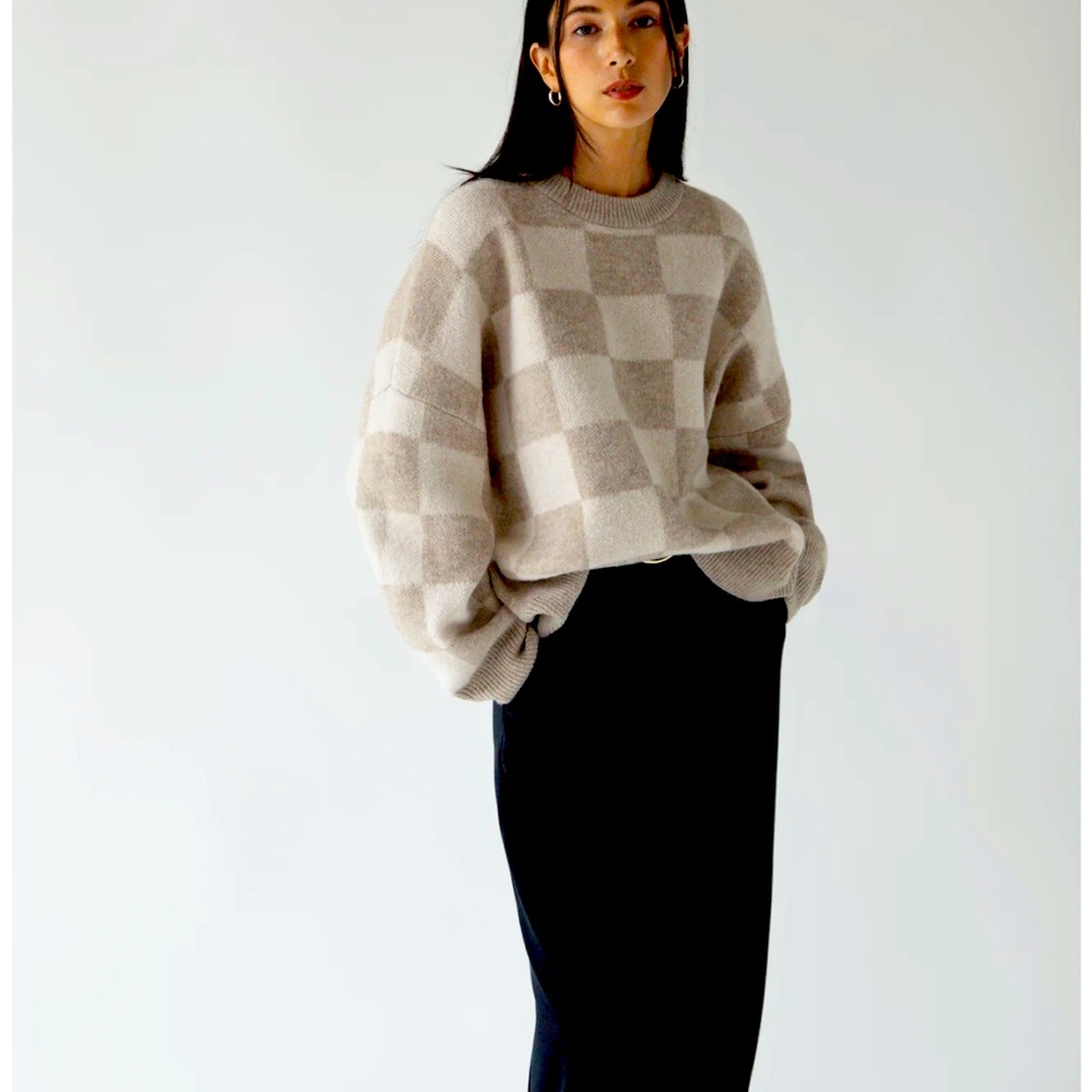 Oak and Fort checkered sweater very oversized size xxs
